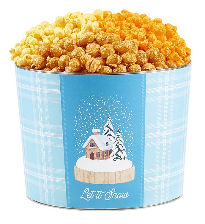 Let It Snow 2 Gallon 3 Flavor Popcorn Tin